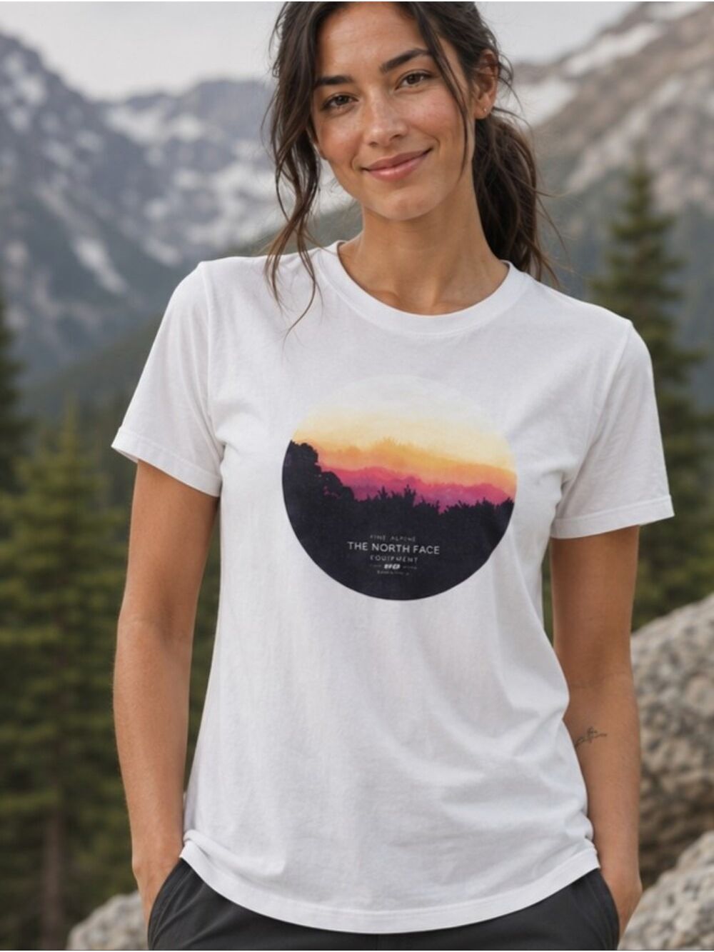 The North Face Peak Sunset Fine Alpine Equipment Graphic Tee  XL